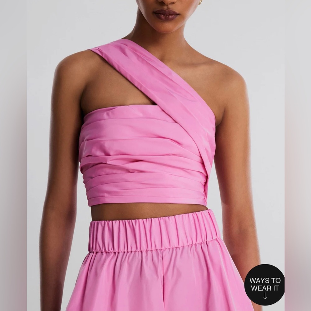 BCBGMAXAZRIA Kat One Shoulder Crop Top Size 6